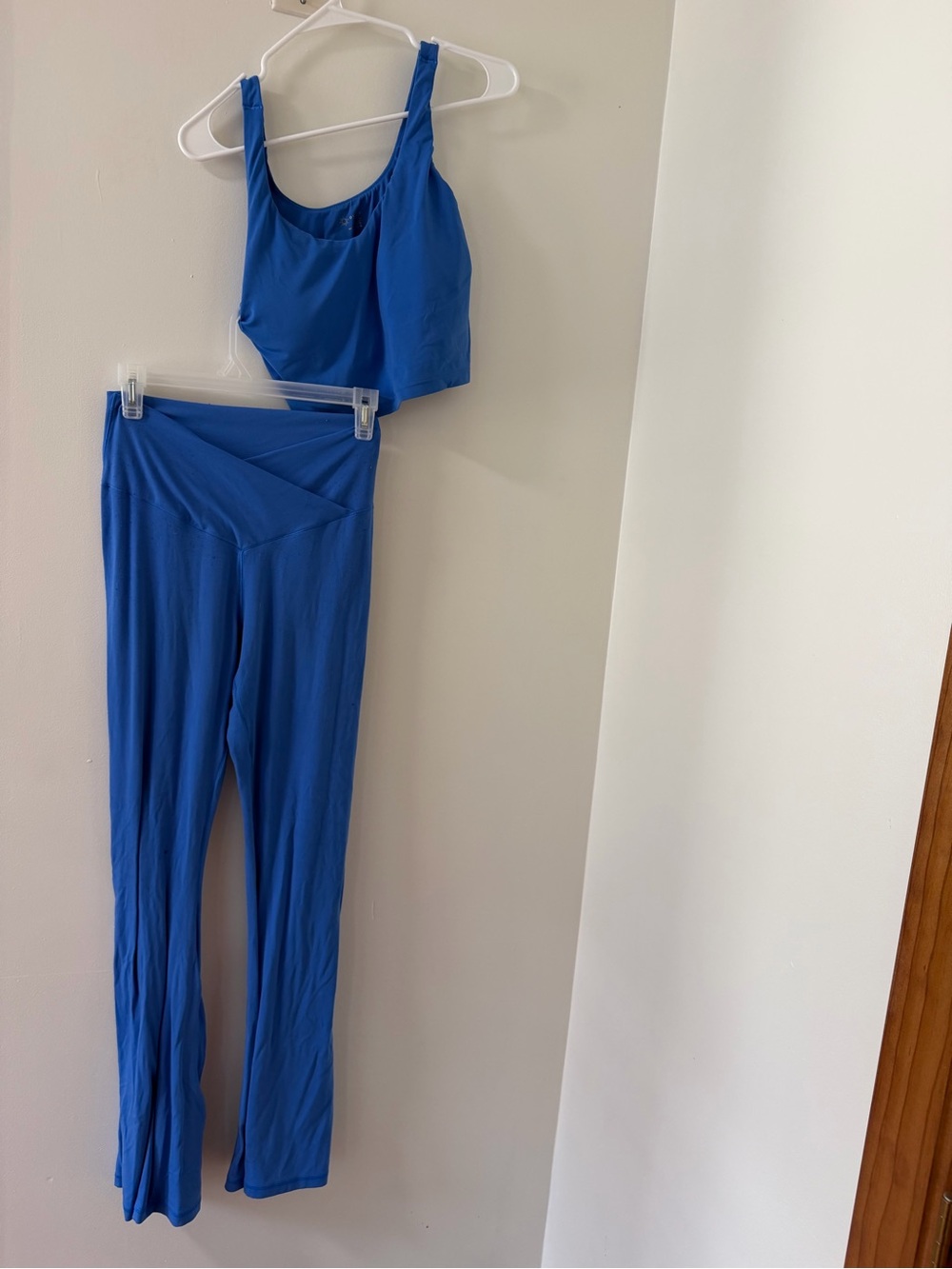 Aerie Yoga Set Women Large Blue Good Crossover Flare Leg Activewear